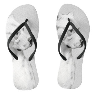 Chanclas Pintura de Dogo Argentino - Arte original del perr