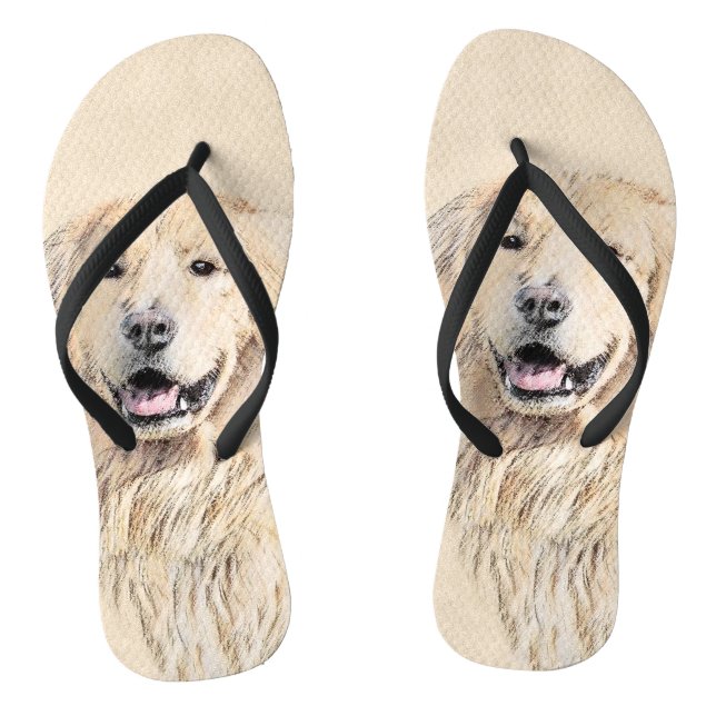 Chanclas Pintura de Golden Retriever - Arte de perros origi (Plantilla)
