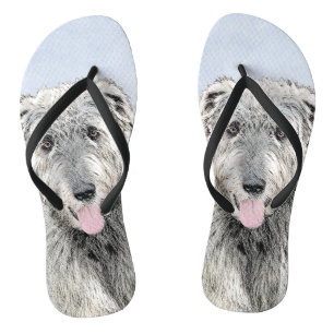 Chanclas Pintura de lobo irlandesa - Arte de perro original