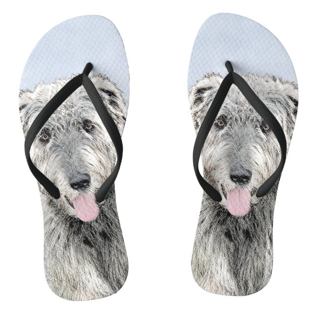 Chanclas Pintura de lobo irlandesa - Arte de perro original (Plantilla)