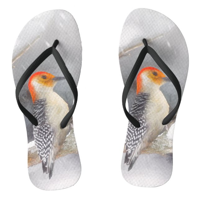 Chanclas Pintura de pájaro de madera roja (Plantilla)