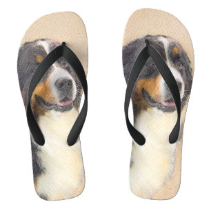 Chanclas Pintura de perro de montaña de Bernese - Arte de p