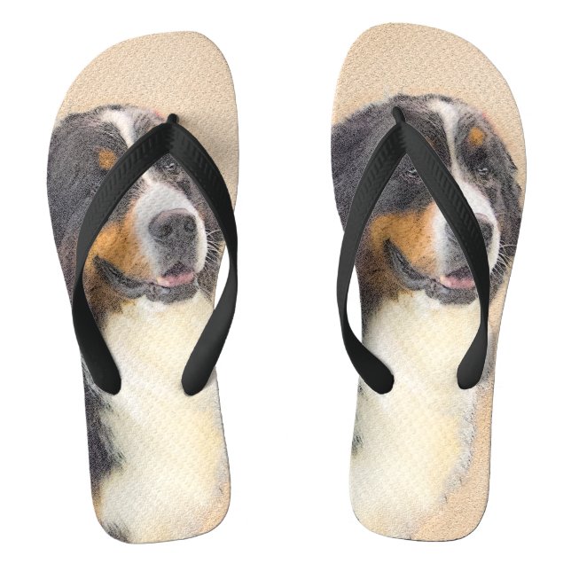 Chanclas Pintura de perro de montaña de Bernese - Arte de p (Plantilla)