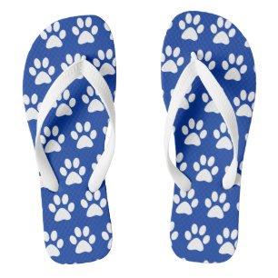 Chanclas Pintura De Perro Impresiones Sobre El Azul Real