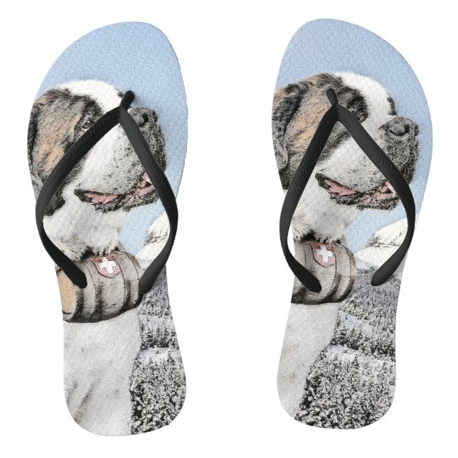 Chanclas Pintura de San Bernardo - Arte de Perro Original. (Plantilla)