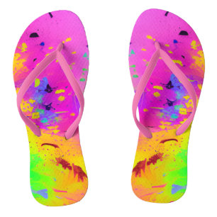 Chanclas Pintura De Splash Rosa Y Más Resumen