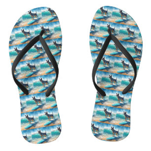 Chanclas Pintura de surf Blue Heeler Beach