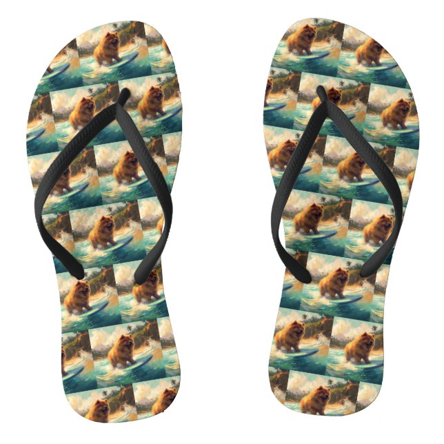 Chanclas Pintura de surf Chow Chow Beach (Plantilla)