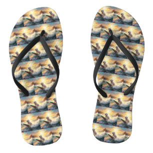 Chanclas Pintura de surf de Bichon Frise Beach