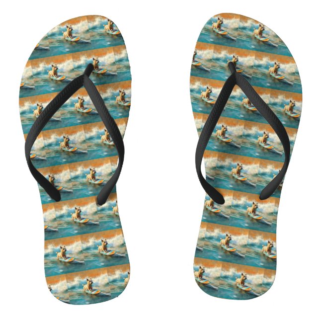 Chanclas Pintura de surf de Biewer Terrier Beach (Plantilla)