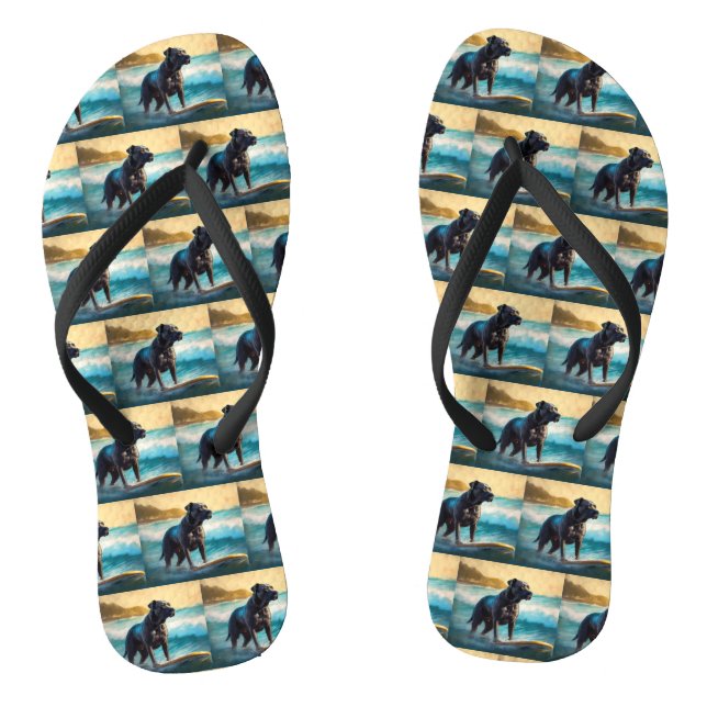 Chanclas Pintura de surf de Cane Corso Beach (Plantilla)