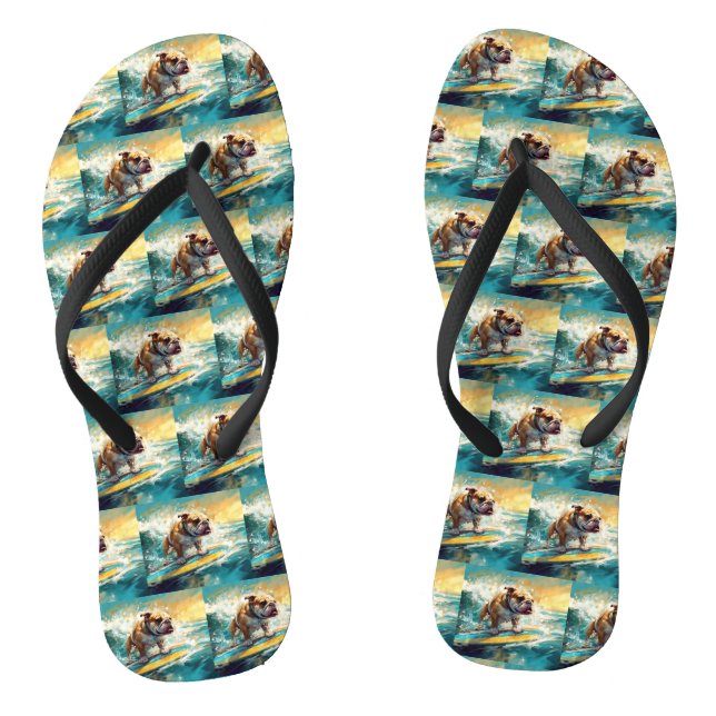 Chanclas Pintura de surf en bulldog Beach (Plantilla)