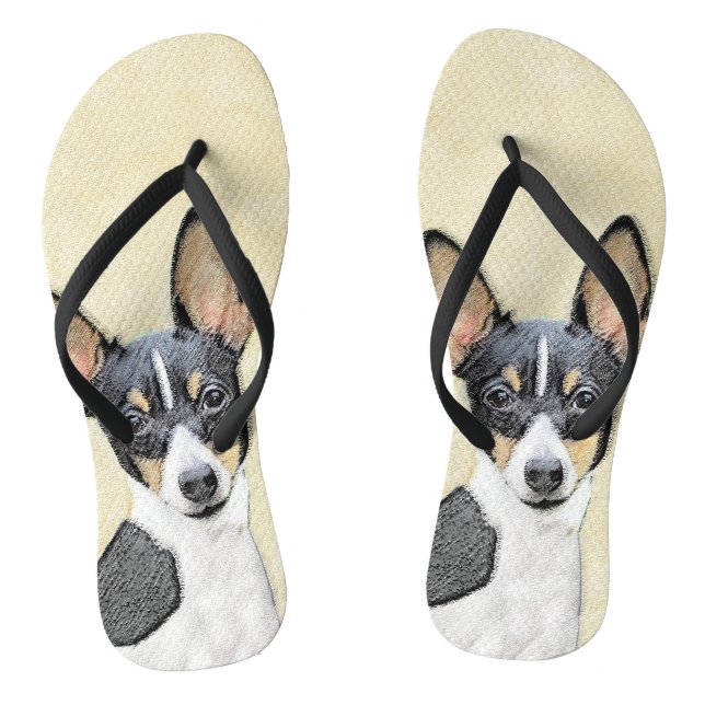 Chanclas Pintura de Toy Fox Terrier - Arte de Perro Origina (Plantilla)