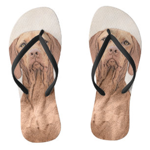 Chanclas Pintura de Vizsla - Arte de perro original curado