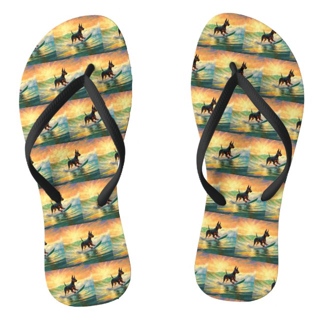 Chanclas Pintura Doberman Beach Surfing (Plantilla)