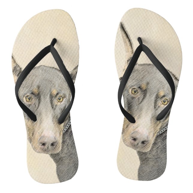 Chanclas Pintura Doberman Pinscher - Original Dog Art (Plantilla)