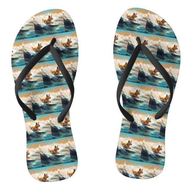 Chanclas Pintura finlandesa de Lapphund Beach Surfing (Plantilla)