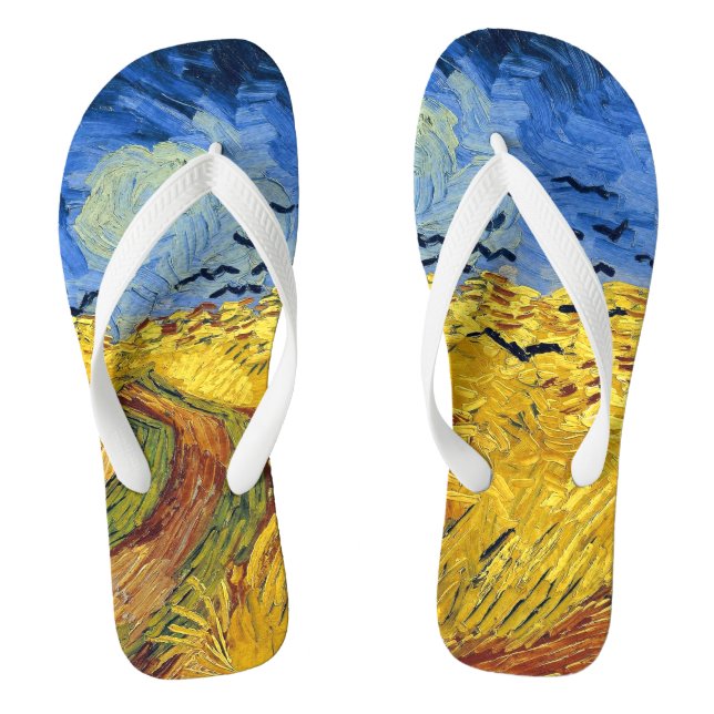 Chanclas Pintura impresionista de Van Gogh Wheat Fields (Plantilla)