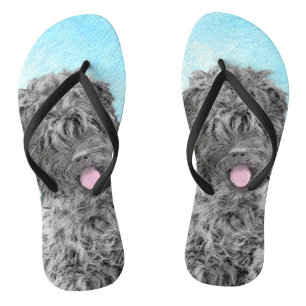 Chanclas Pintura negra del territorio ruso - Perro original