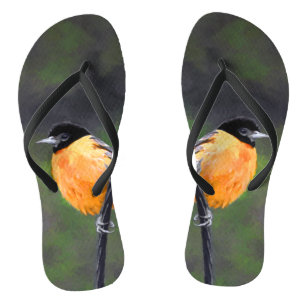Chanclas Pintura Oriole - Arte original de aves