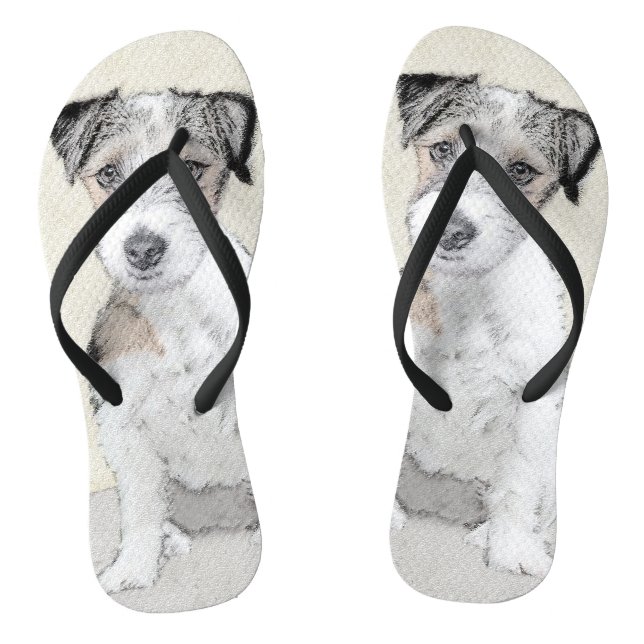 Chanclas Pintura Rusell Terrier - Arte Perro Original (Plantilla)