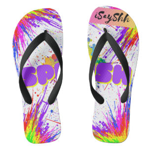 Chanclas pintura salpicada
