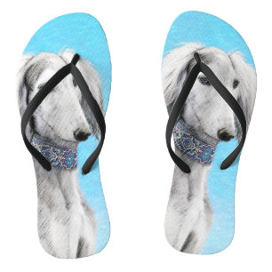 Chanclas Pintura Saluki (plateada) - Arte Perro Original.