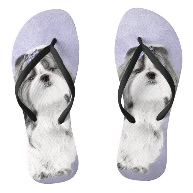Chanclas Pintura Shih Tzu - Arte original del perro. (Plantilla)