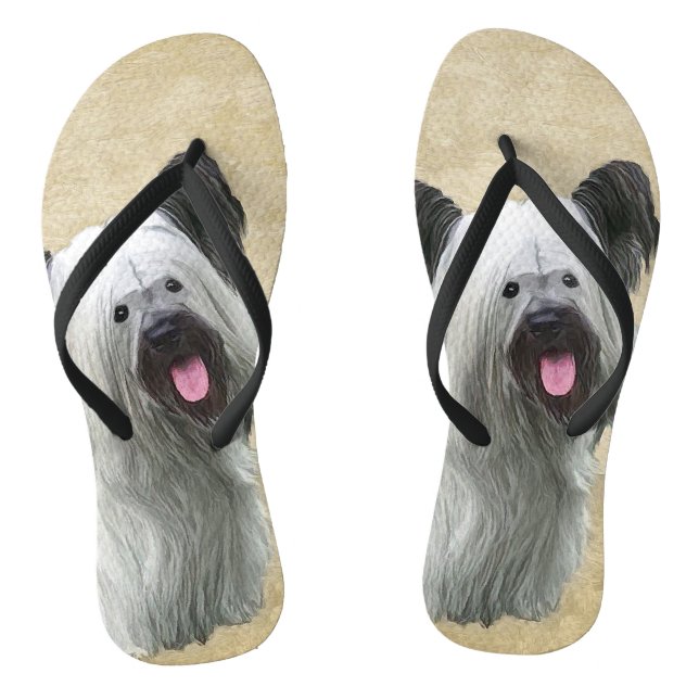 Chanclas Pintura Skye Terrier - Arte Perro Original. (Plantilla)