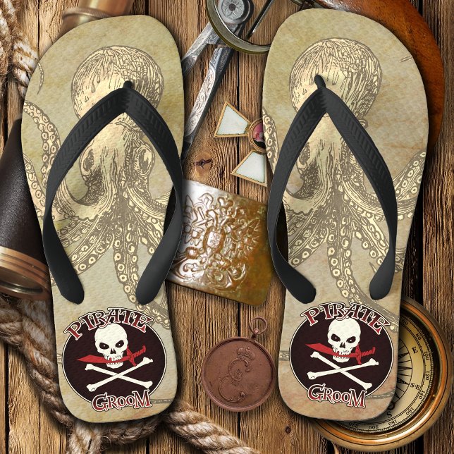 Chanclas Pirate Groom (Pirate Groom Flip Flops)