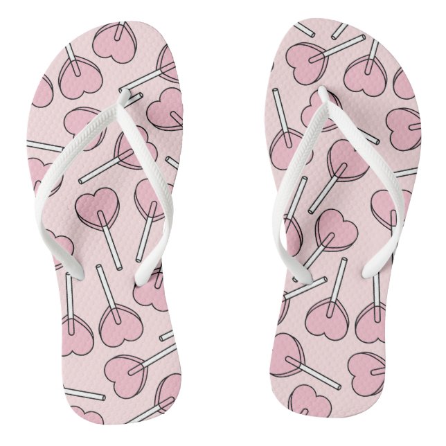 Chanclas Pirulís rosas, pirulís con forma de corazón, patró (Plantilla)
