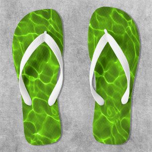 Chanclas Piscina de color verde lima neón
