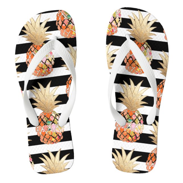 Chanclas PixDezines Aloha Pineapples+Stripes (Plantilla)