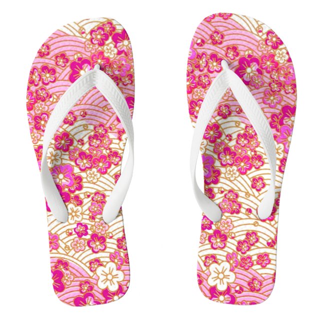 Chanclas PixDezines kimono/rosa sakura/falso chirimen (Plantilla)