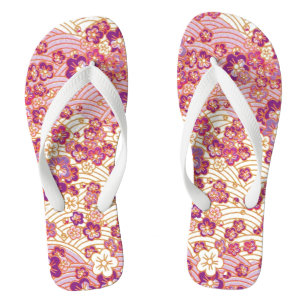 Chanclas PixDezines kimono/sakura rosada/chirimen falso