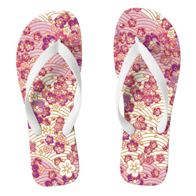Chanclas PixDezines kimono/sakura rosada/chirimen falso (Plantilla)