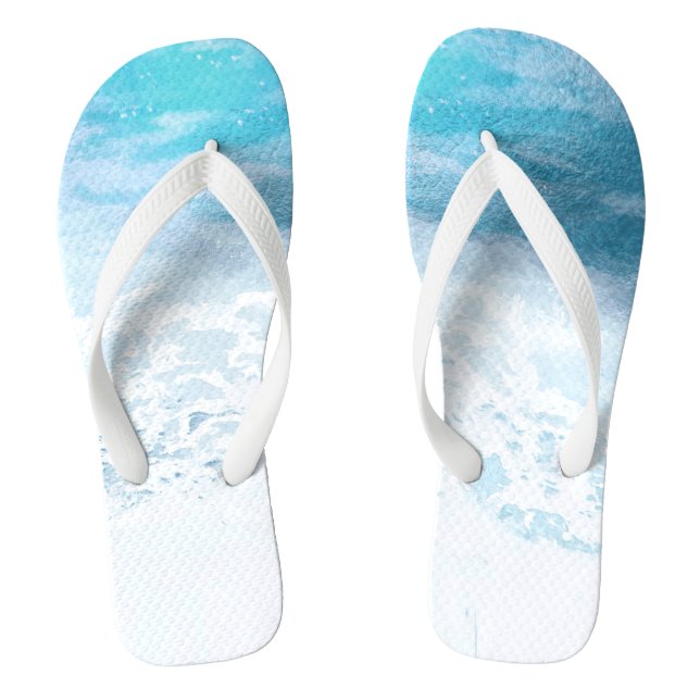 Chanclas PixDezines Orilla Aqua Azul (Plantilla)