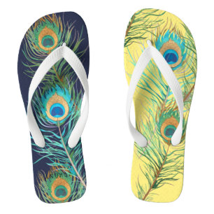 Chanclas PixDezines PLUMA DE PAVO REAL
