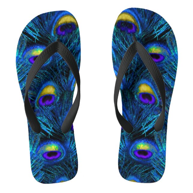 Chanclas PixDezines PSIQUEDELIC AZUL PEACOCK FEATHER (Plantilla)