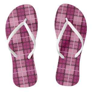 Chanclas Pixel Plaid_Magenta-Black