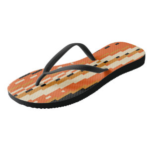 Chanclas píxeles naranja y negro