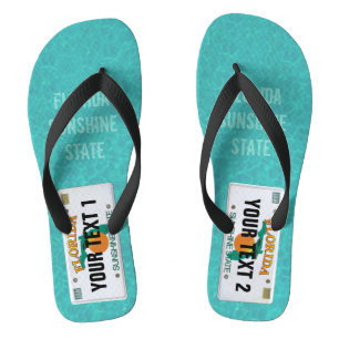Chanclas Placa de licencia de Florida con su texto