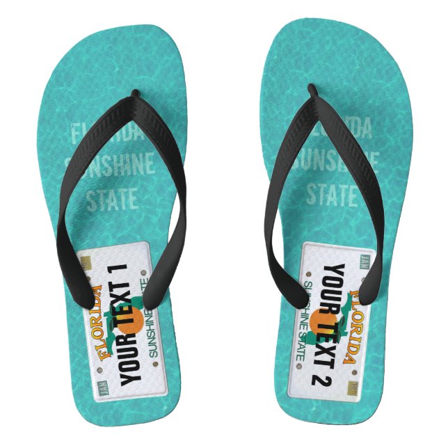 Chanclas Placa de licencia de Florida con su texto (Plantilla)