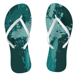 Chanclas Placa de pintura verde azulada - Oferta de fiesta