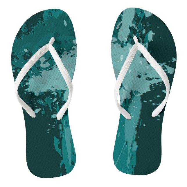 Chanclas Placa de pintura verde azulada - Oferta de fiesta  (Plantilla)