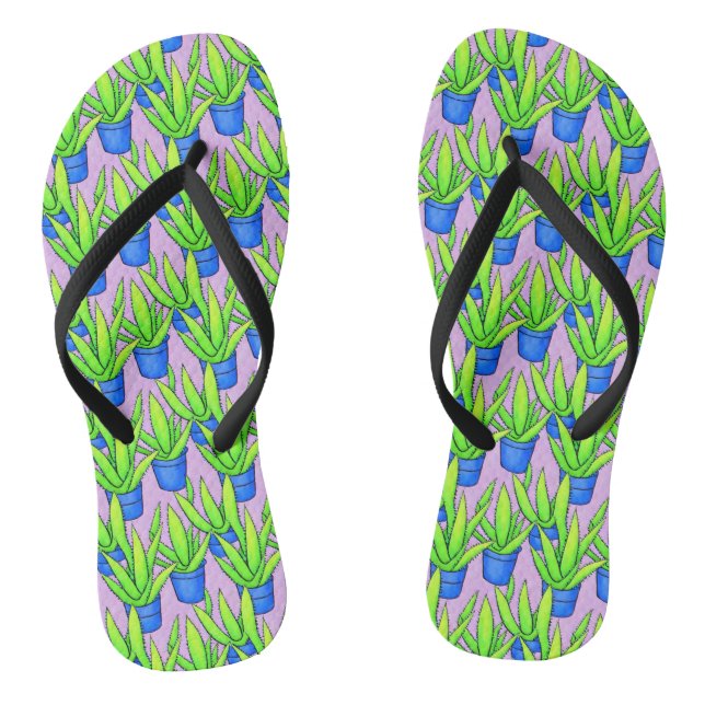 Chanclas Plantas de Aloe Vera Patrón Textil (Plantilla)
