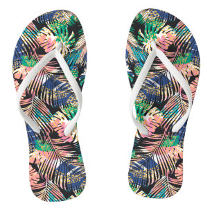 Chanclas Plantas Tropicales Coloridas Flip Flops