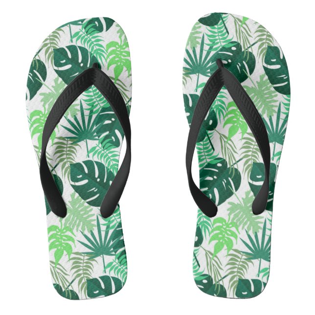 Chanclas Plantas tropicales de queso suizo (hojas) (Plantilla)