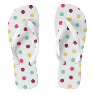Chanclas Platos de Flip Flops de Polkadott, de color dulce 
