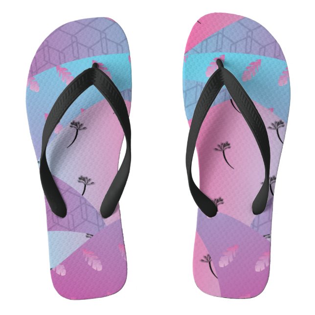 Chanclas Playa Geométrica Ombré Azul Rosa (Plantilla)